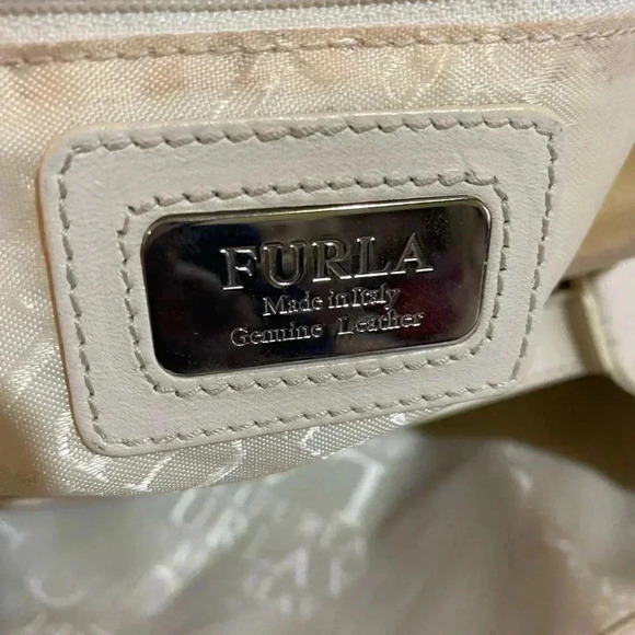 Furla beige leather satchel handbag - Picture 11 of 13